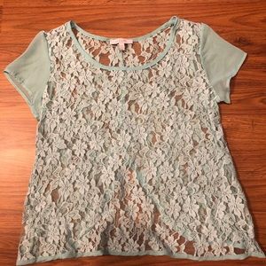 Light baby blue lace top